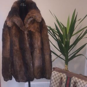 Vintage Brown Rabbit Fur Coat
